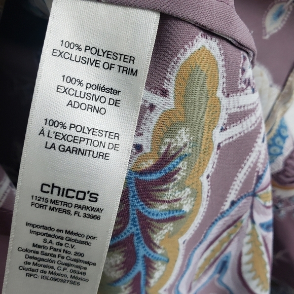 Chico's Paisley Maude ruffle button down top - Picture 4 of 6